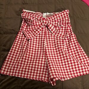 Red Gingham Women's Shorts